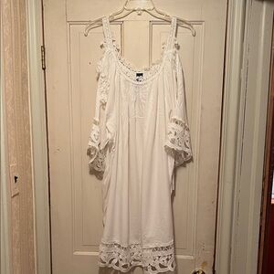 Elegant White Lace Swimsuit Coverup